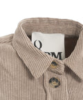 Camicia asimmetrica in velluto a coste #beige