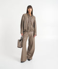 Camica in eco pelle 'Brown' #marrone