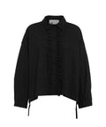 Camicia con rouches #nero