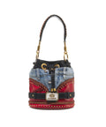 Borsa a secchiello in jeans #rosso