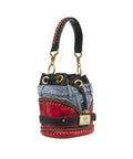 Borsa a secchiello in jeans #rosso