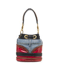 Borsa a secchiello in jeans #rosso