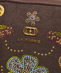 Borsa a spalla con strass #marrone