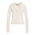 Cardigan con applicazioni di rose #bianco