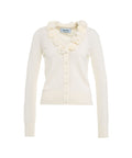 Cardigan con applicazioni di rose #bianco