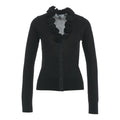 Cardigan con applicazioni di rose #nero