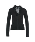 Cardigan con applicazioni di rose #nero