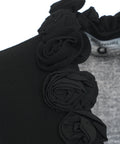 Cardigan con applicazioni di rose #nero