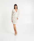 Cardigan jacquard con glitter #bianco