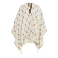 Jacquard poncho con monogramma #bianco