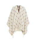 Jacquard poncho con monogramma #bianco