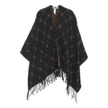 Jacquard poncho con monogramma #nero