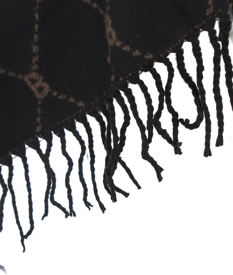 Jacquard poncho con monogramma #nero