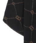 Jacquard poncho con monogramma #nero