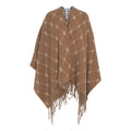 Jacquard poncho con monogramma #marrone