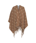 Jacquard poncho con monogramma #marrone