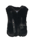 Gilet in faux fur con cinturini #nero