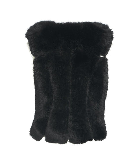 Gilet in faux fur con cinturini #nero