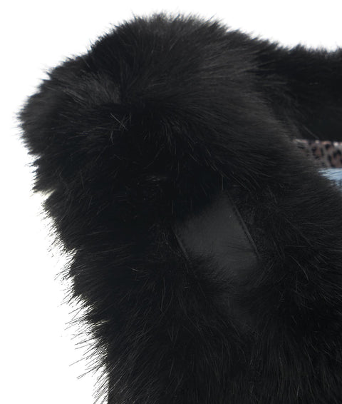 Gilet in faux fur con cinturini #nero