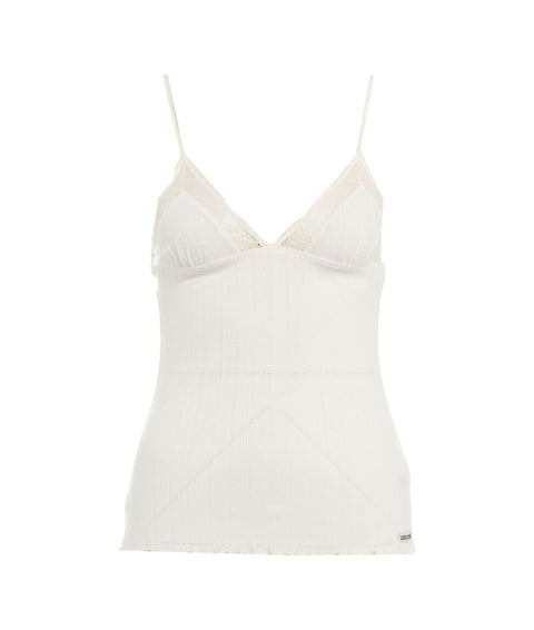 Top con pizzo 'Bria' #bianco