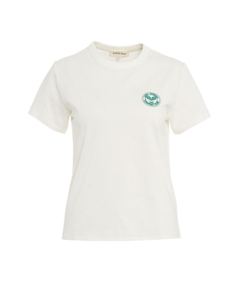 T-shirt con logo ricamato #bianco