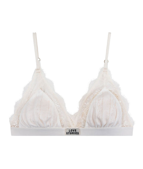 Bralette a triangolo 'Love Lace' #bianco