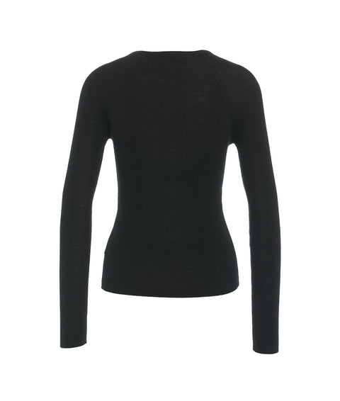 Maglione in misto lana merino #nero