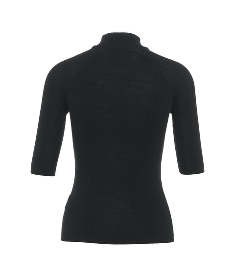 Maglione dolcevita in merino #nero