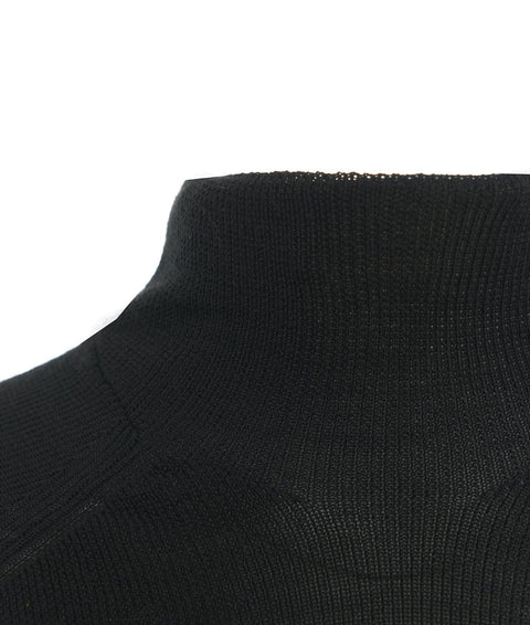 Maglione dolcevita in merino #nero