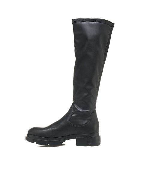 Stretch boots in pelle liscia #nero