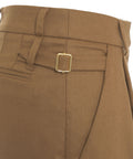 Pantaloni a pieghe in misto lana vergine #marrone