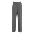 Pantaloni a pieghe in misto lana vergine #grigio