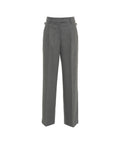 Pantaloni a pieghe in misto lana vergine #grigio