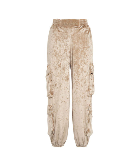 Pantalone cargo in velluto #beige