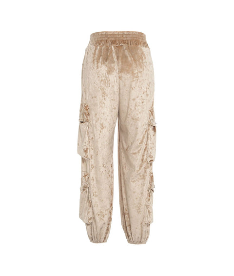 Pantalone cargo in velluto #beige