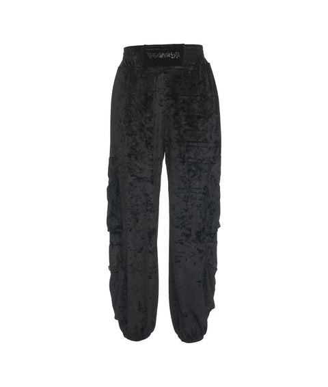 Pantalone cargo in velluto #nero