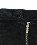 Felpa con zip e logo in strass #nero