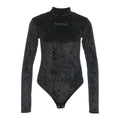 Body in velluto con logo in strass #nero