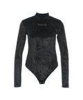 Body in velluto con logo in strass #nero