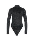 Body in velluto con logo in strass #nero