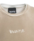 T-shirt a coste con logo #beige