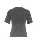 T-shirt a coste con logo #grigio