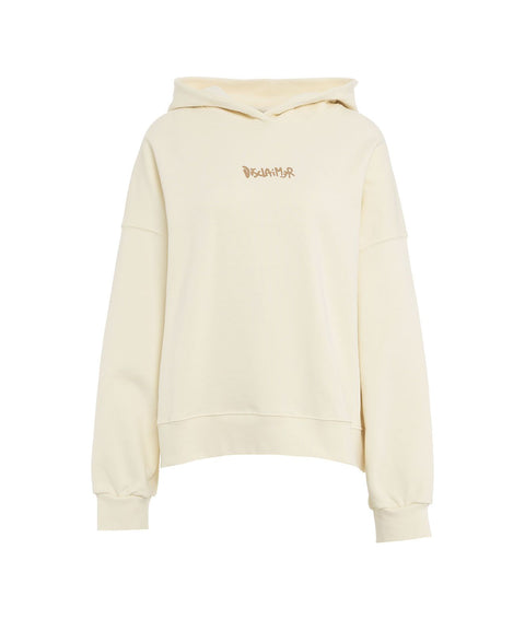 Hoodie con stampa logo #beige