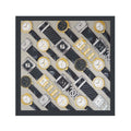 Foulard in seta con stampa di orologi #nero