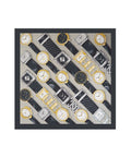 Foulard in seta con stampa di orologi #nero