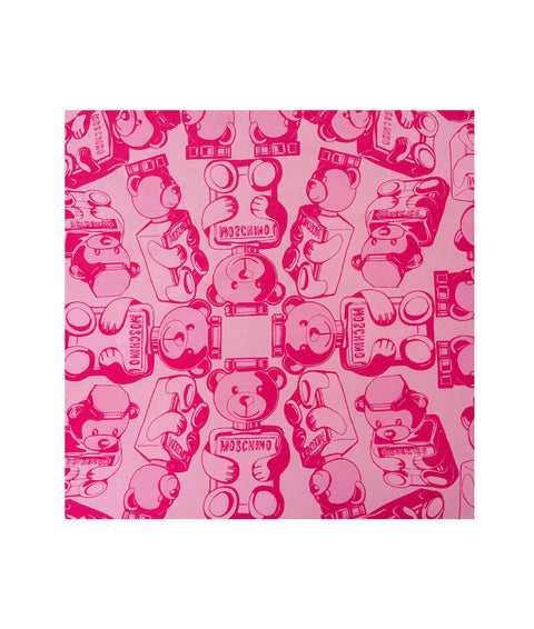 Foulard di seta con stampa logo #pink