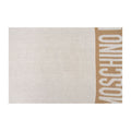 Sciarpa con logo e glitter #beige