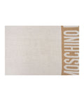 Sciarpa con logo e glitter #beige