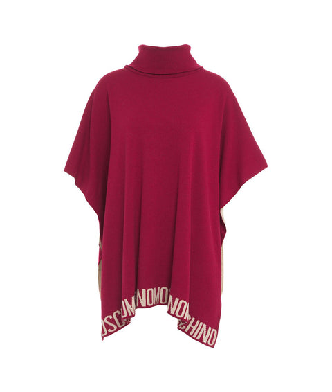 Poncho in maglia con logo #rosso