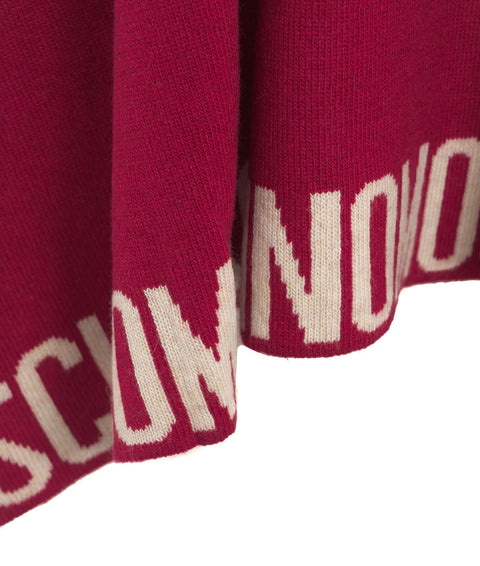 Poncho in maglia con logo #rosso